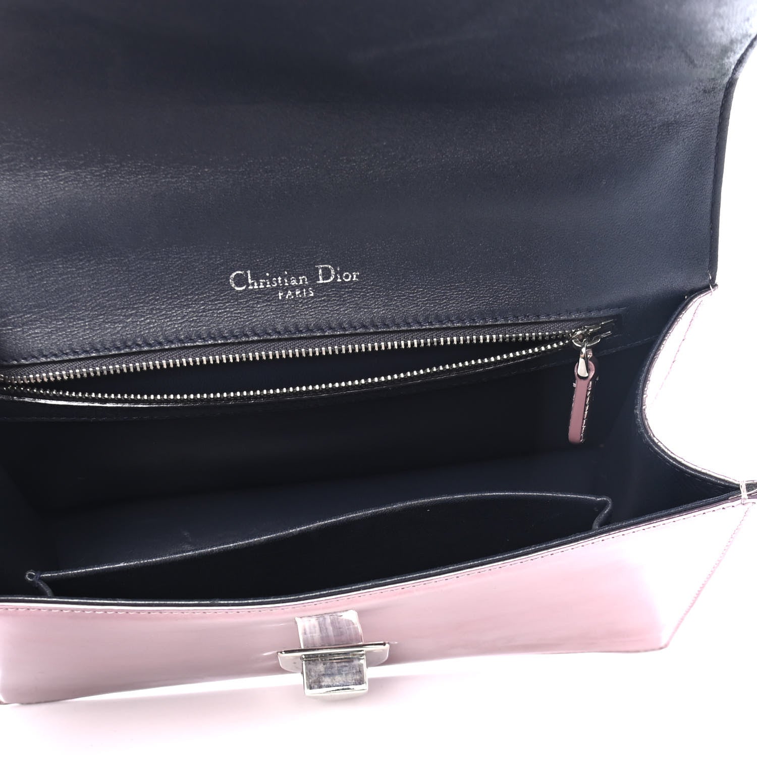 Christian Dior Metallic Patent Micro-Cannage Medium Diorama Flap Bag Pink 4 of 4