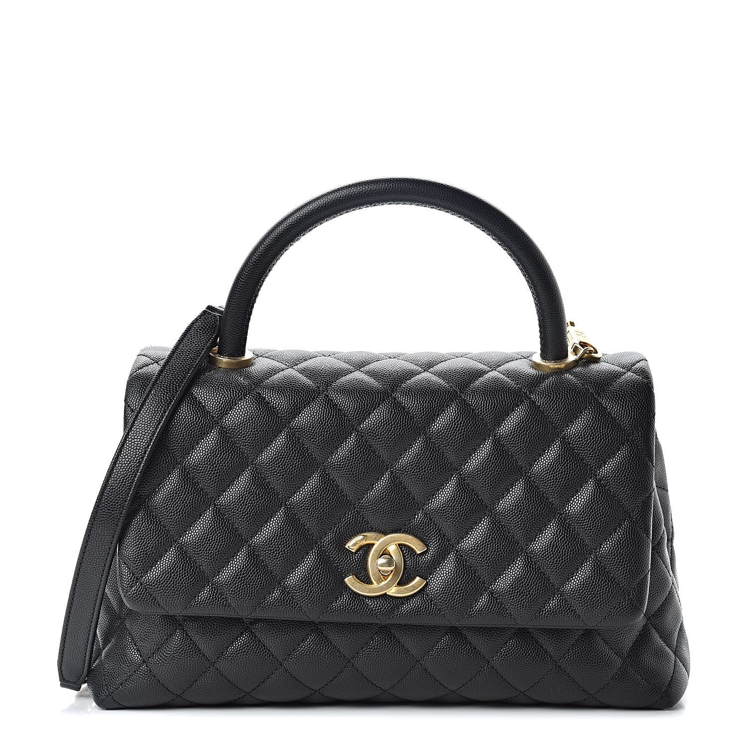 Chanel Caviar Quilted Small Coco Handle Flap Black 1 of 10