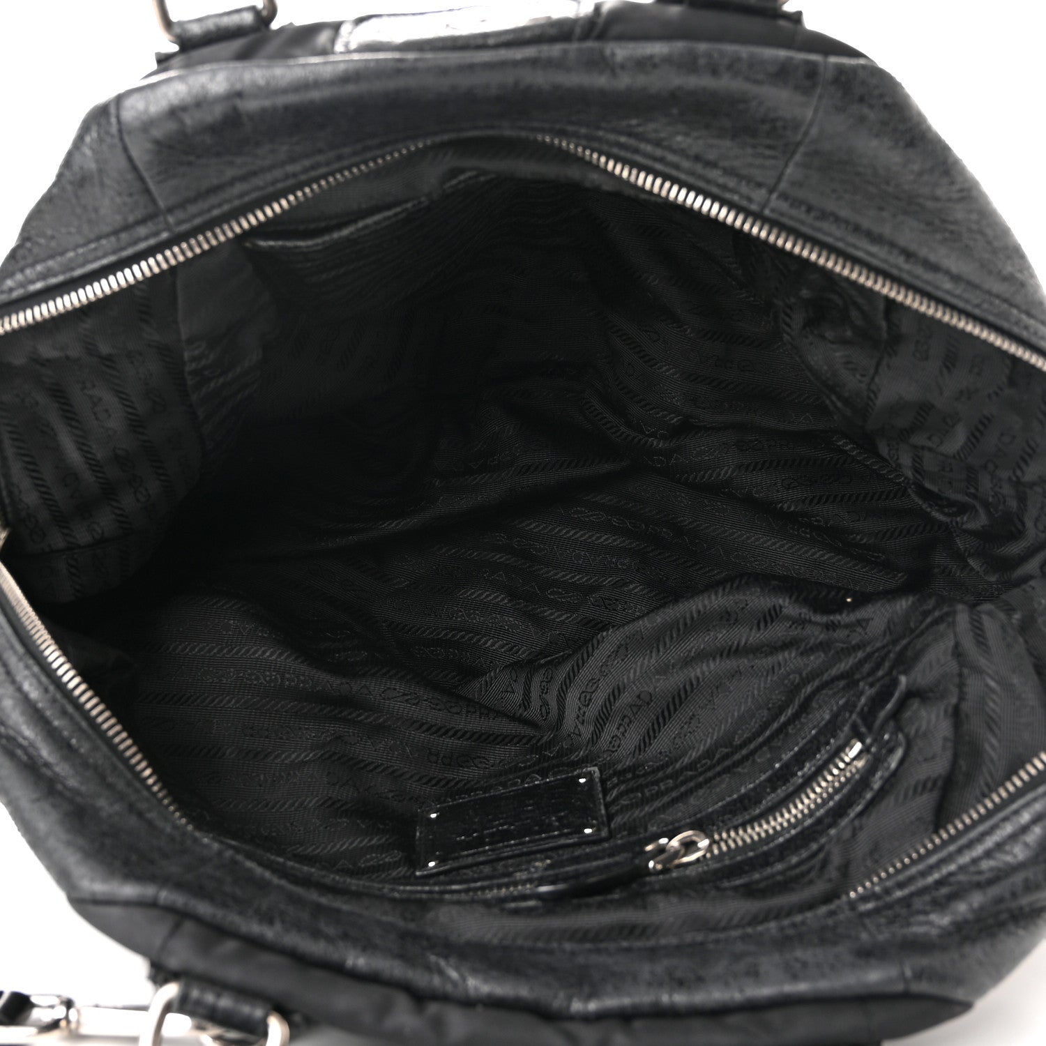 Prada Nylon Quilted 24H Satchel Black 5 of 15