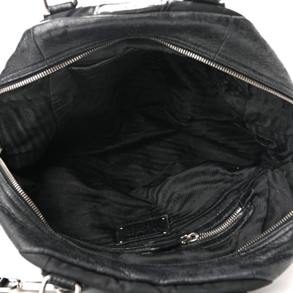 Prada Nylon Quilted 24H Satchel Black 5 of 15