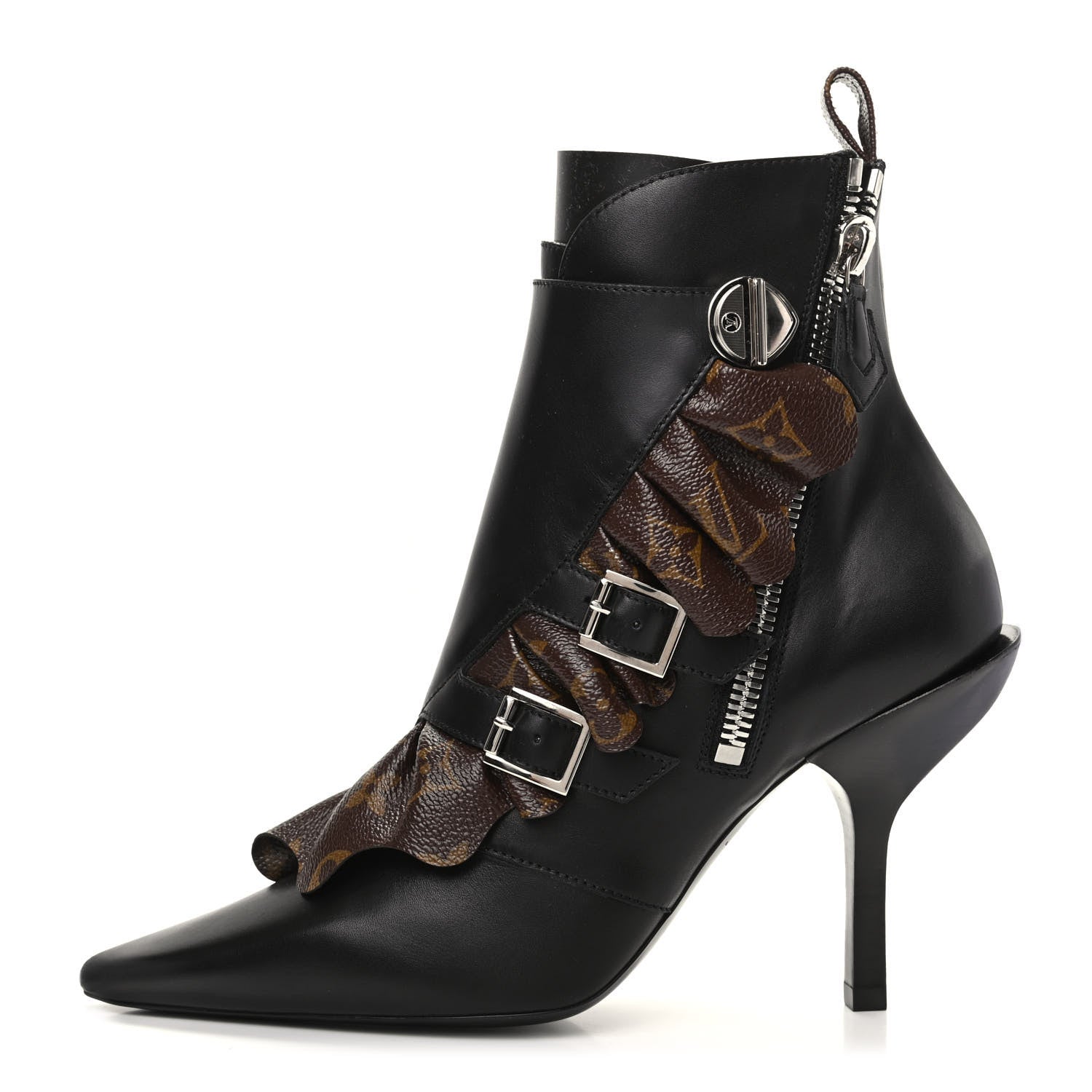 Louis Vuitton Calfskin Monogram Janet Ankle Boots 38 Black 1 of 6