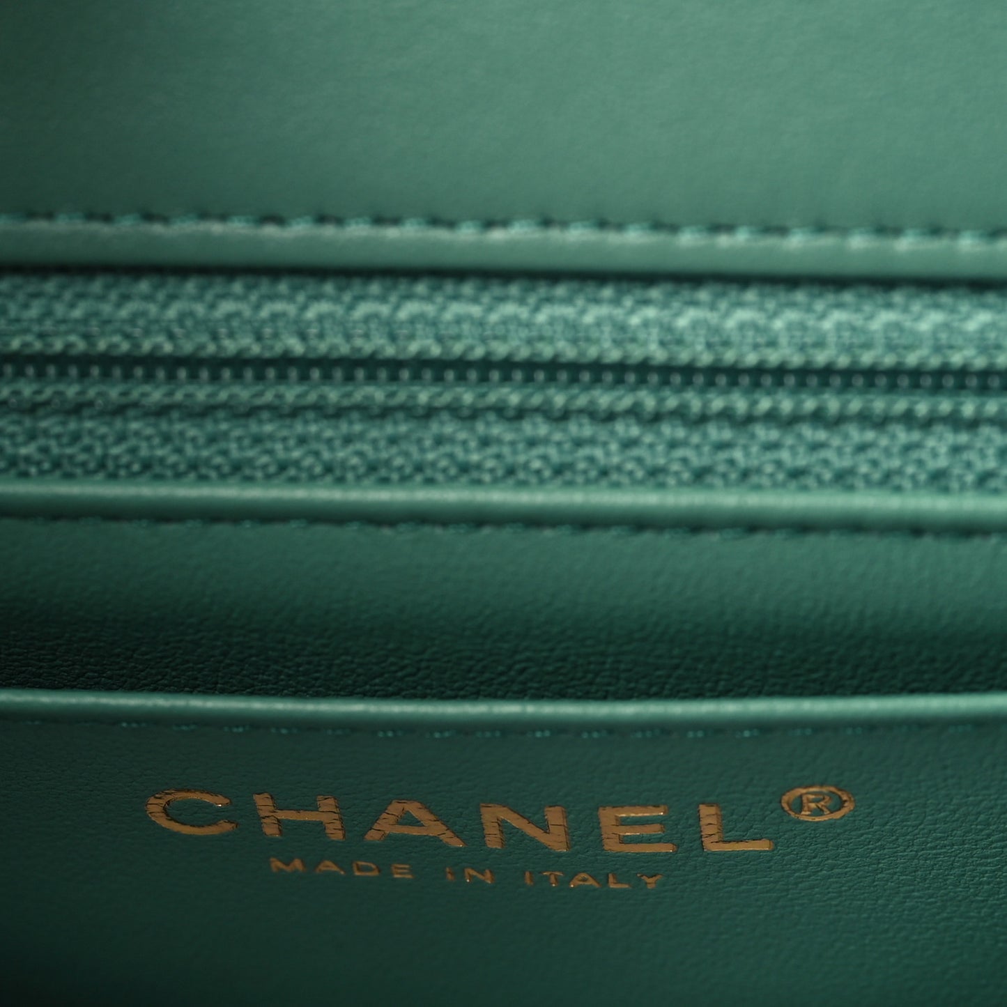 Lambskin Quilted Mini Rectangular Flap Dark Green