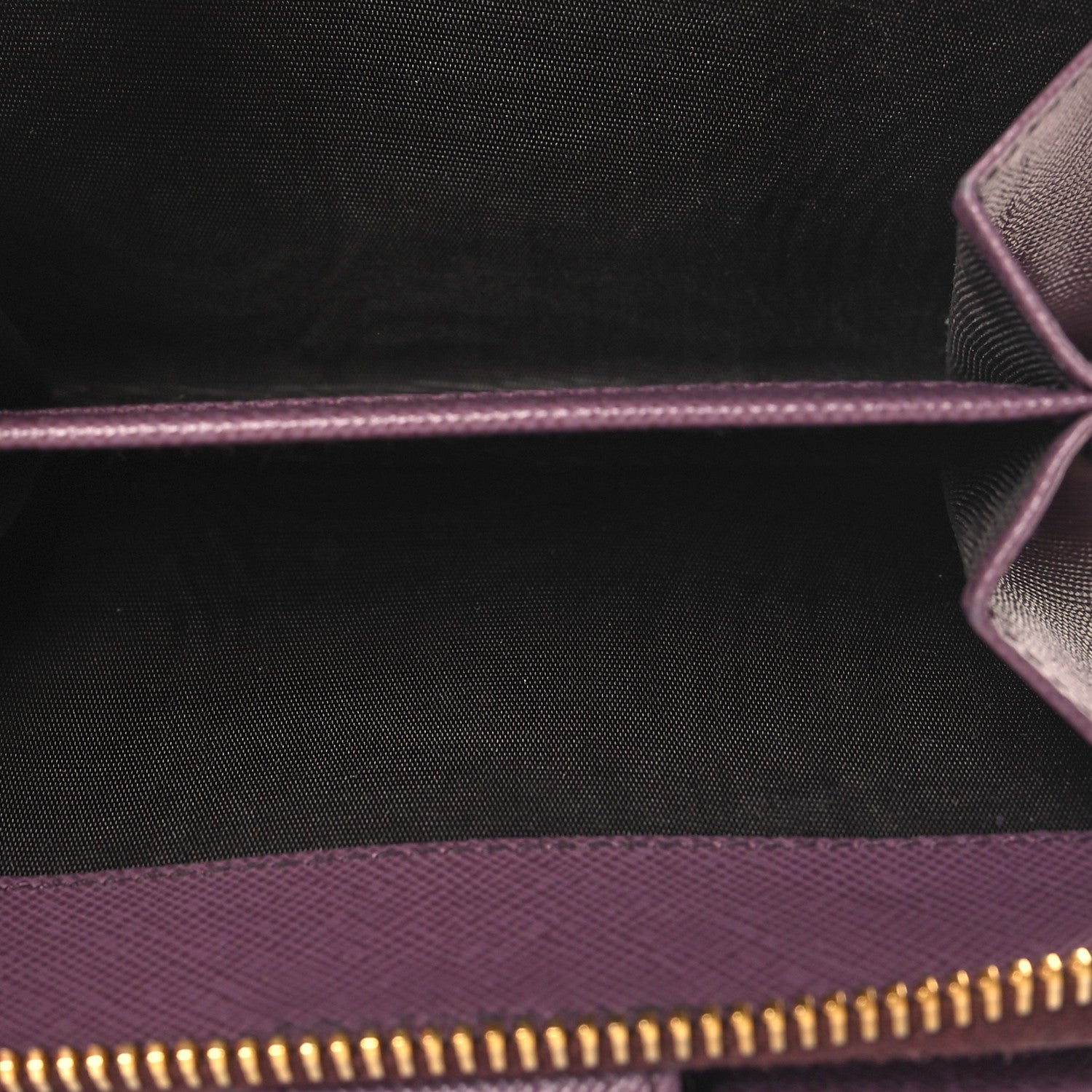 Prada Saffiano Triangle Compact Zip Around Wallet Purple 6 of 9
