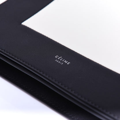 Celine Smooth Lambskin Frame Evening Chain Clutch Black White 11 of 11