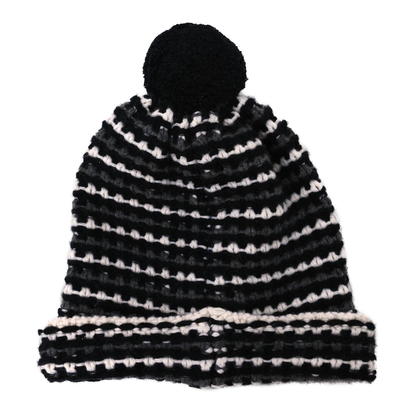 Cashmere CC Beanie Hat Black White Grey