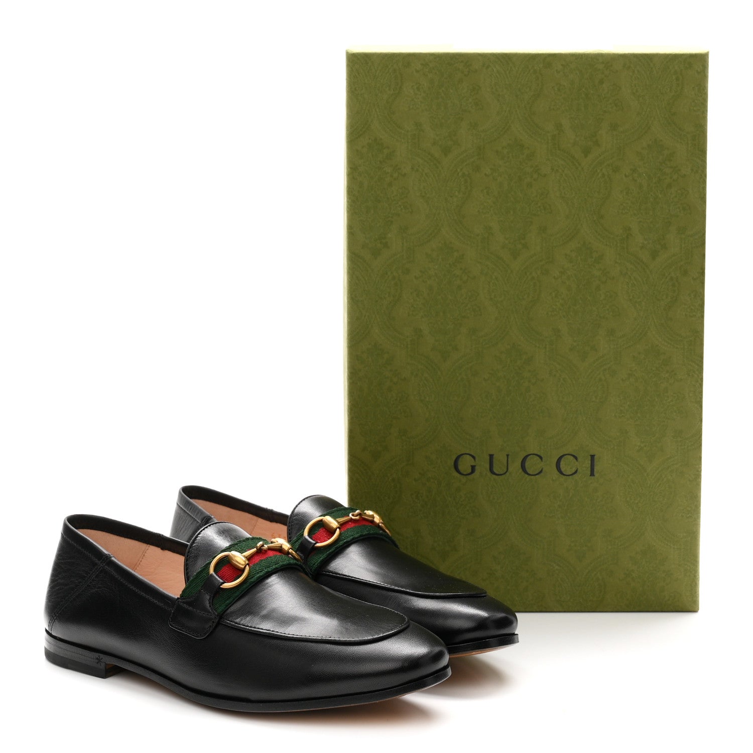 Gucci Malaga Kid Web Womens Horsebit Loafers 35.5 Black 10 of 10