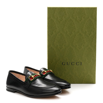 Gucci Malaga Kid Web Womens Horsebit Loafers 35.5 Black 10 of 10