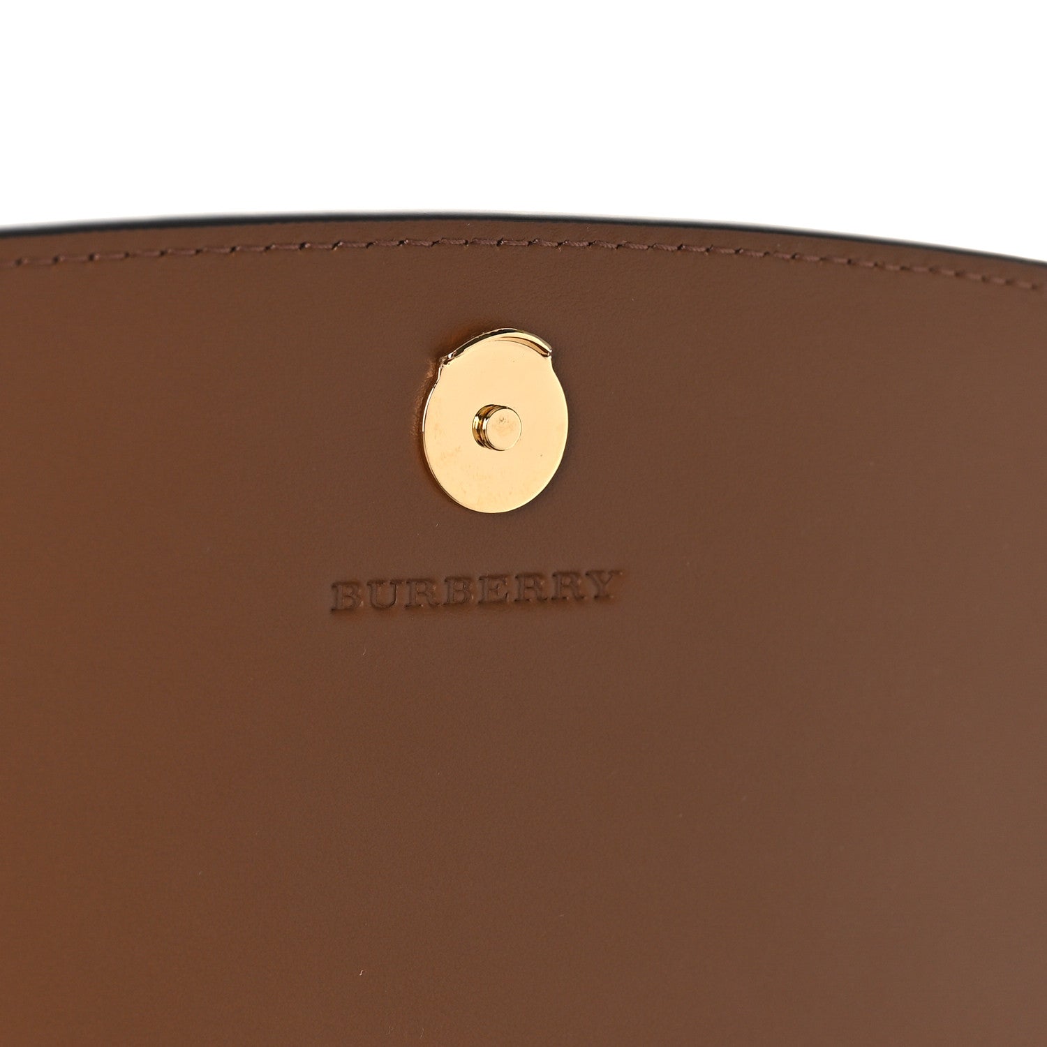 Burberry Derby Calfskin House Check Henley Wallet On Chain Tan 6 of 8