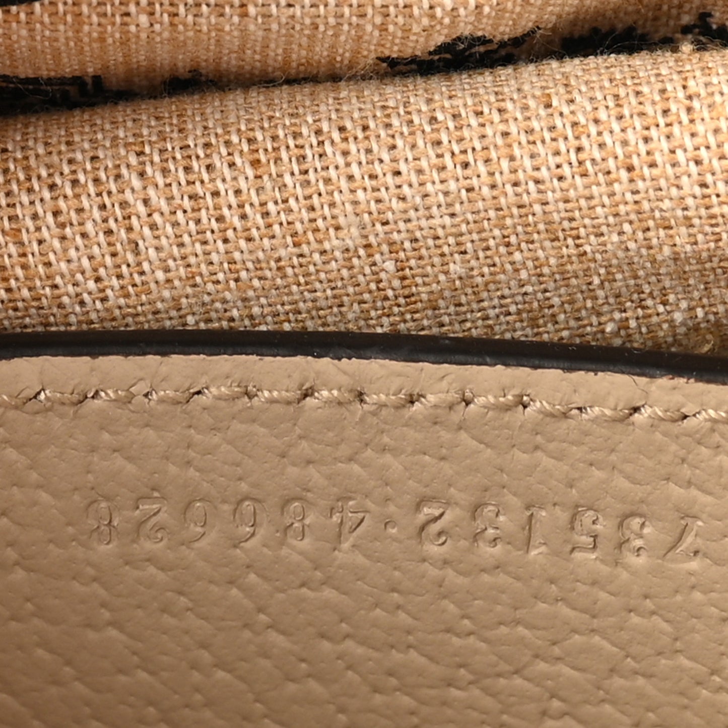 GG Supreme Monogram Textured Dollar Calfskin Web Small Ophidia GG Handbag Beige Mystic White Oatmeal