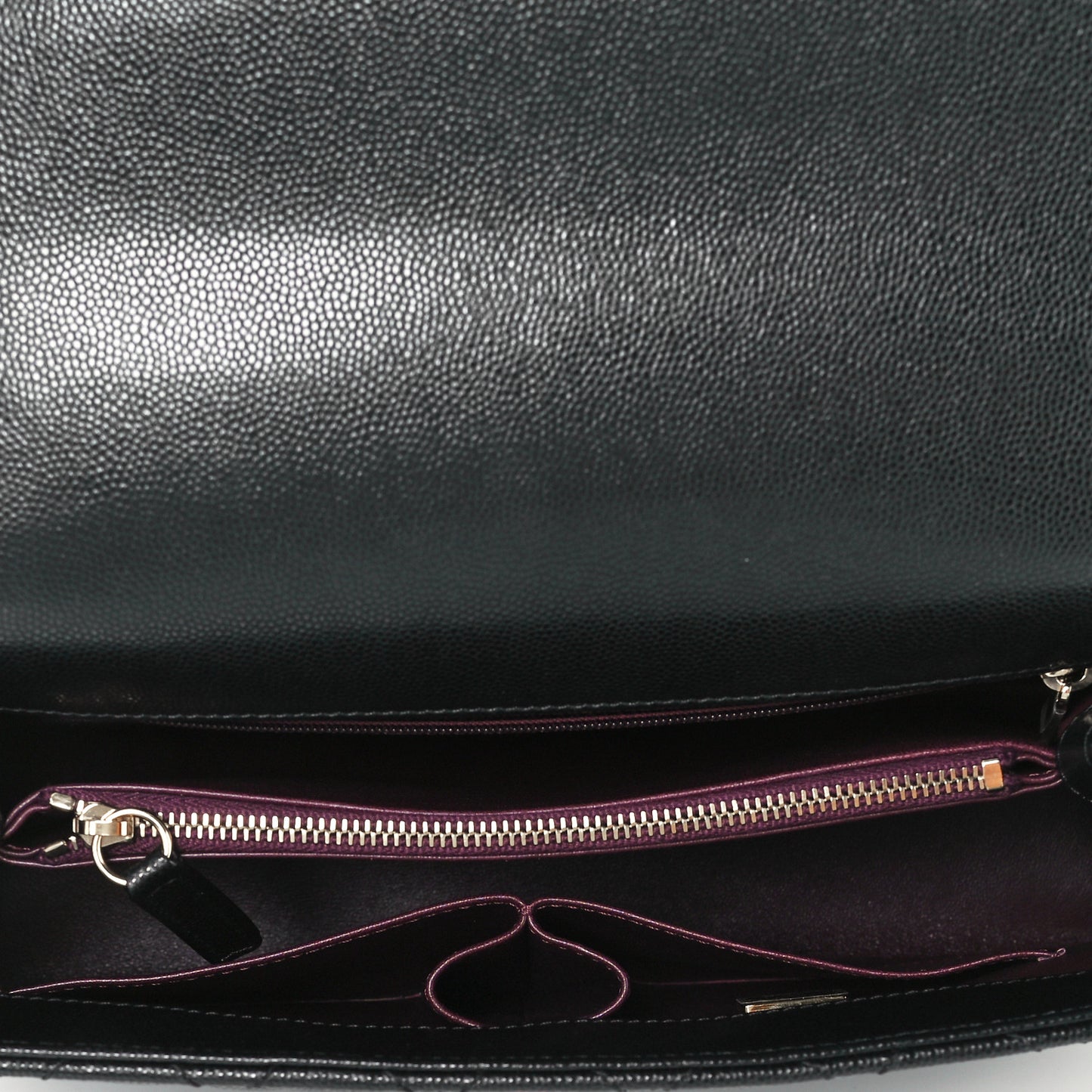 Caviar Lizard Quilted Small Coco Handle Flap Black