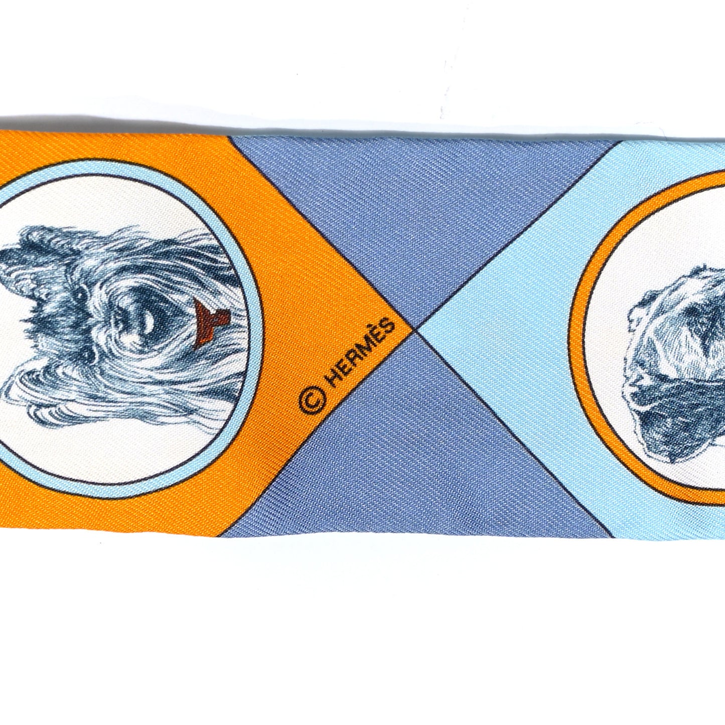 Silk Colliers Et Chiens Twilly Ciel Orange Gris Bleuete