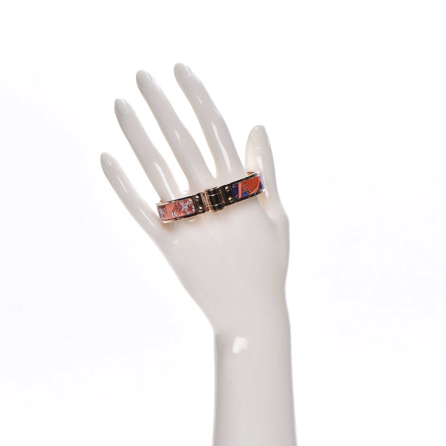 Enamel Printed Narrow Coup De Fouet Au Bloc Hinged Bracelet S Rayon X