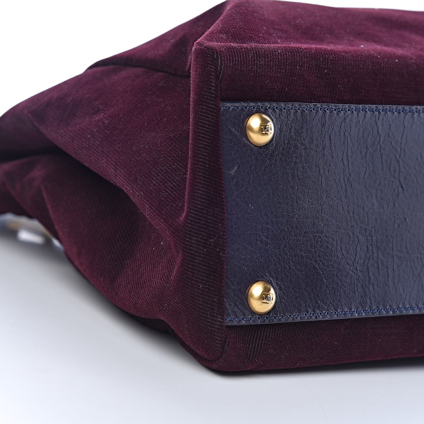 Denim Vitello Zucca Medium Peekaboo Iconic Satchel Vinaccia Blue Navy