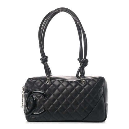 Chanel Calfskin Quilted Large Cambon Bowler Black 1 of 5