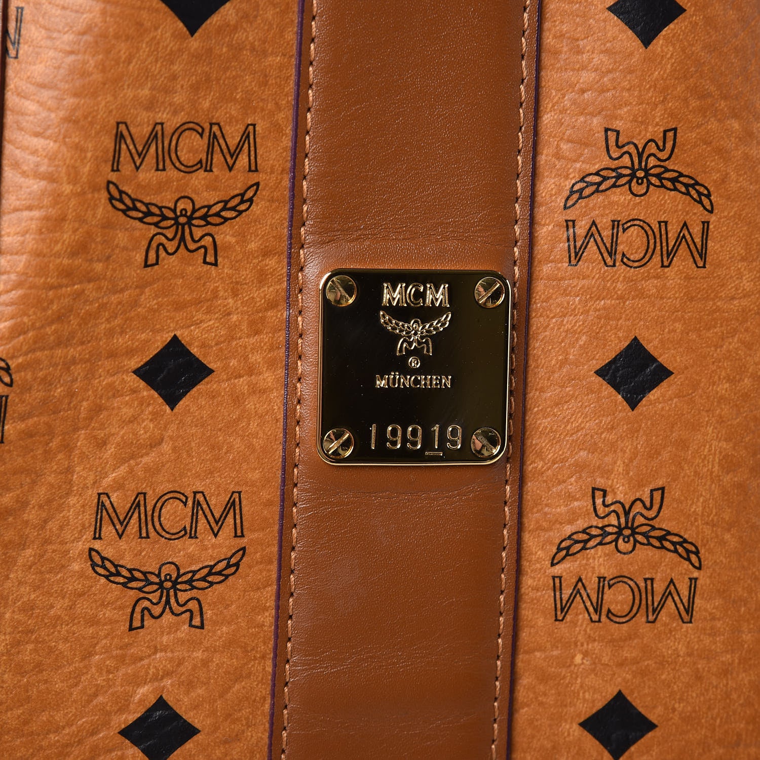 MCM Visetos Large Liz Reversible Shopper Tote Cognac 13 of 14