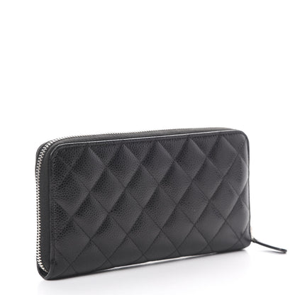 Chanel Caviar Quilted Large Gusset Zip Around Wallet Black 2 of 9