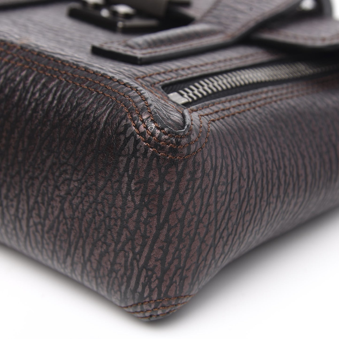 3.1 Metallic Textured Calfskin Mini Pashli Satchel Burgundy
