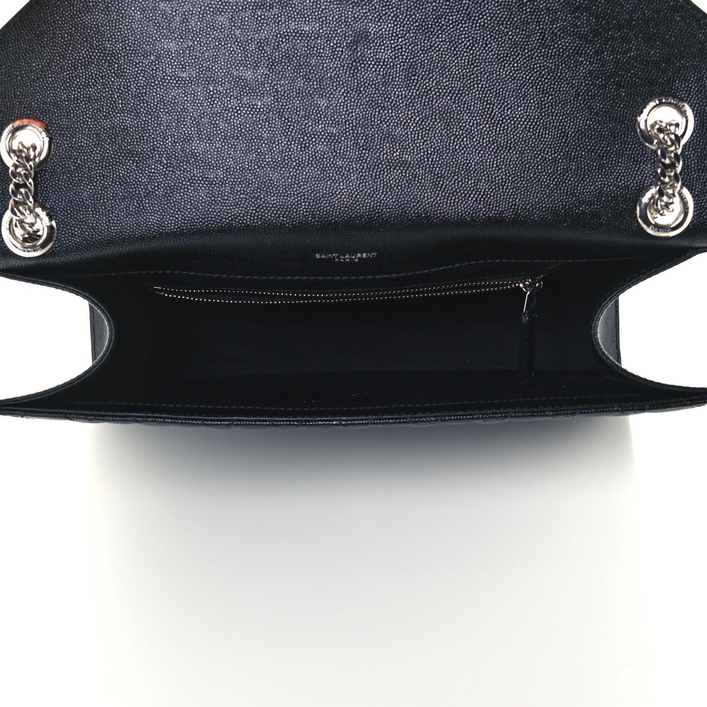 Grain De Poudre Textured Mixed Matelasse Large Triquilt Monogram Satchel Black