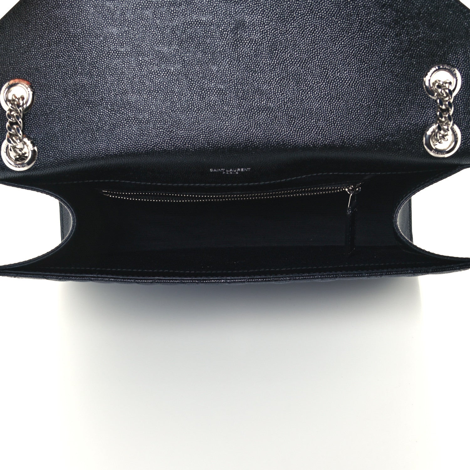 Saint Laurent Grain De Poudre Textured Mixed Matelasse Large Triquilt Monogram Satchel Black 5 of 11