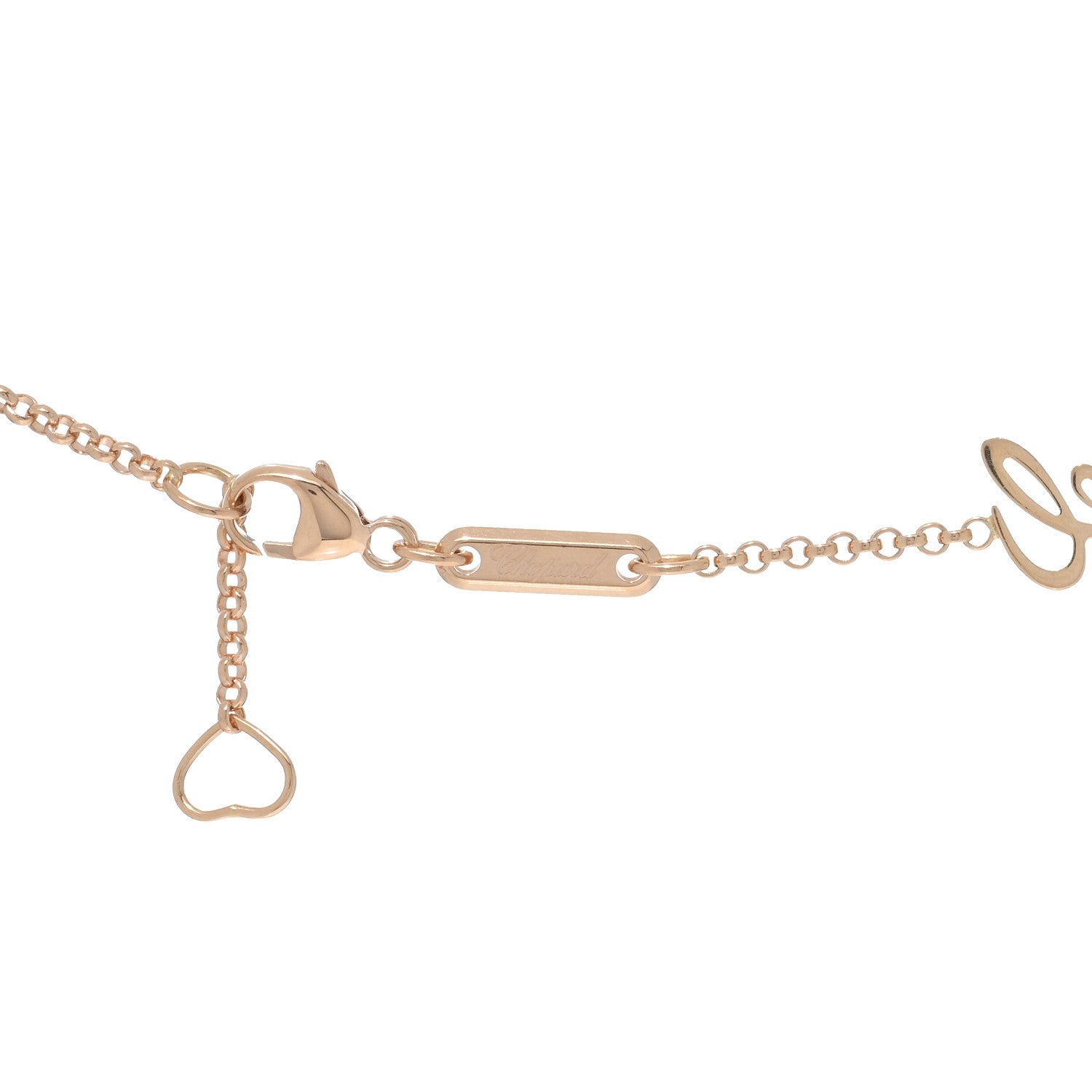 Chopard 18K Rose Gold Diamond Happy Hearts Pendant Necklace Red 4 of 4