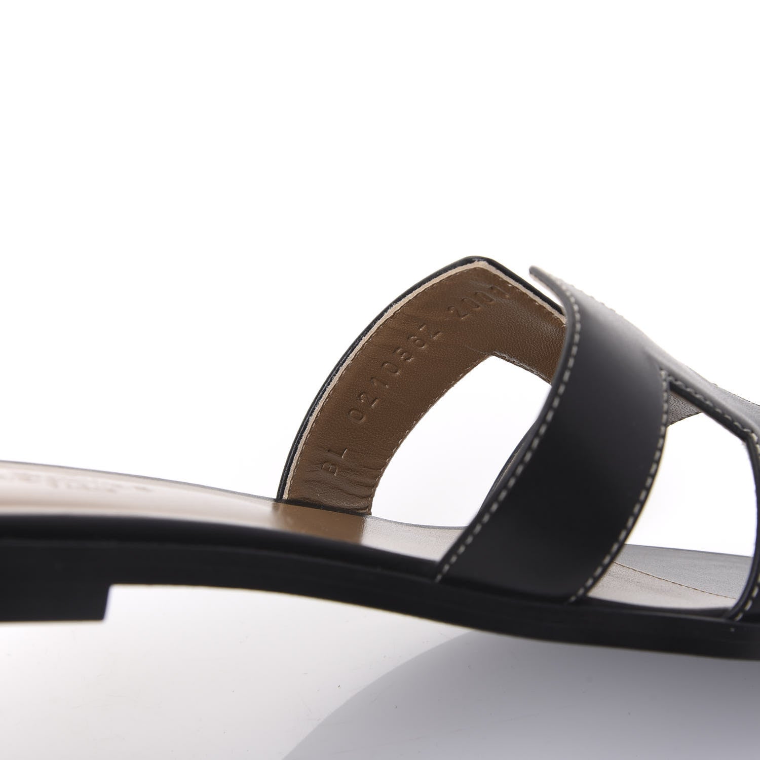 Hermes Box Calfskin Oran Sandals 38.5 Black 8 of 9