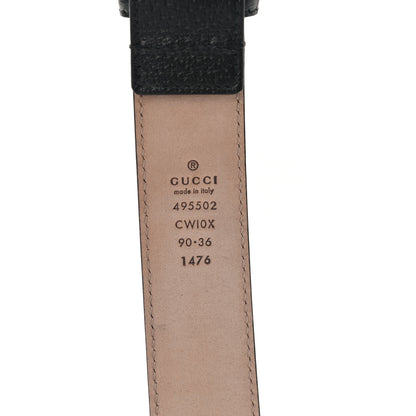 Gucci Textured Dollar Calfskin 30mm Belt 90 36 Black 3 of 5