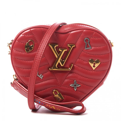 Louis Vuitton Calfskin Embellished New Wave Love Lock Heart Bag Ecarlate 1 of 9
