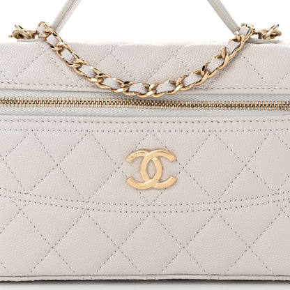 Chanel Caviar Quilted Trendy Handle Slim Vanity Light Grey 8 of 11