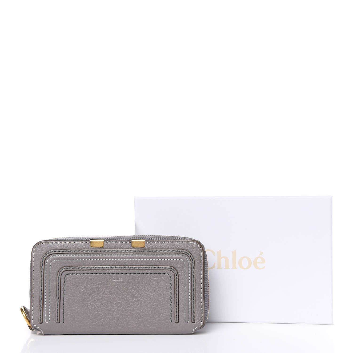 Chloe Calfskin Marcie Long Zip Around Wallet Cashmere Grey 11 of 11