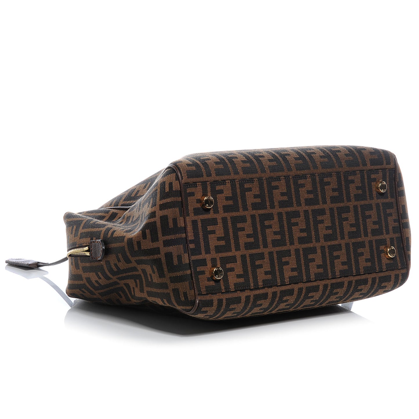 Zucca Vitello Artic Medium Double Zip Tote Tobacco Castagna