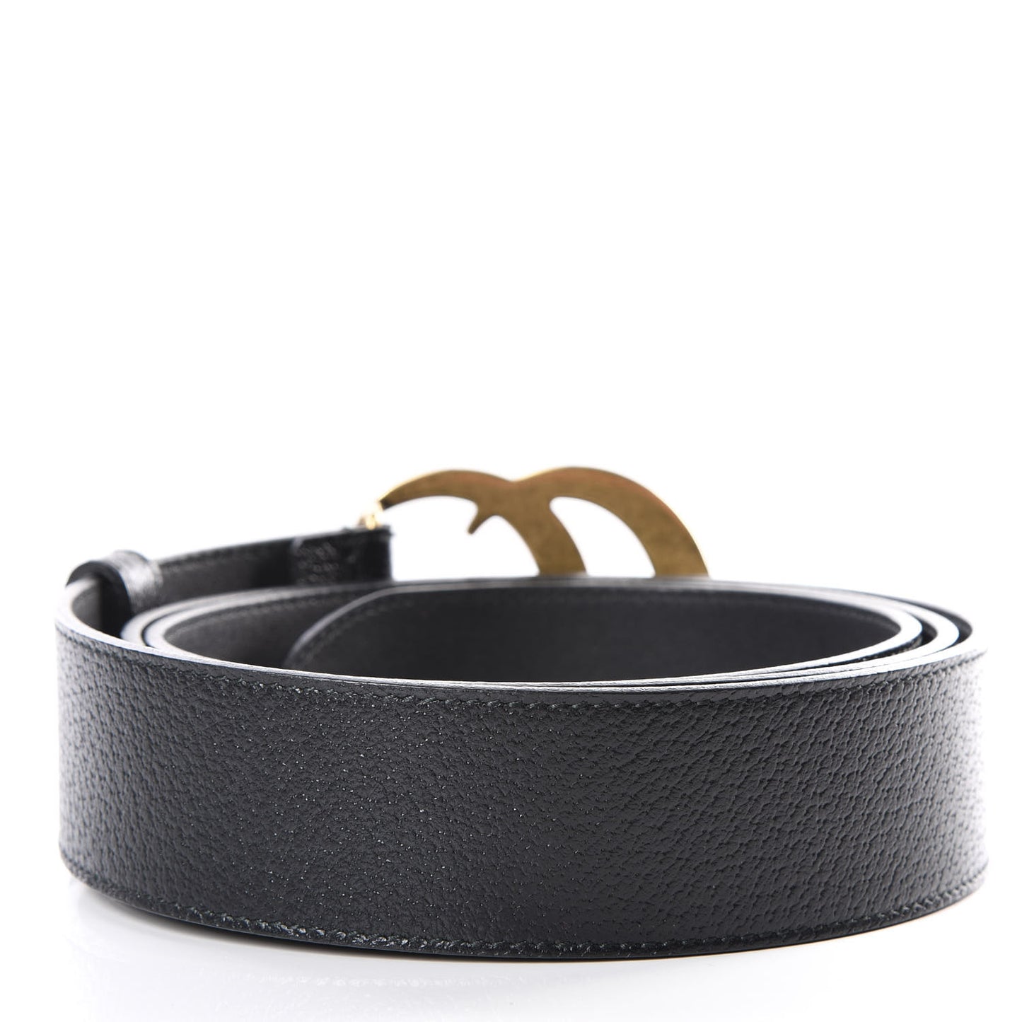 Textured Dollar Calfskin Double G 40mm Belt 120 48 Black