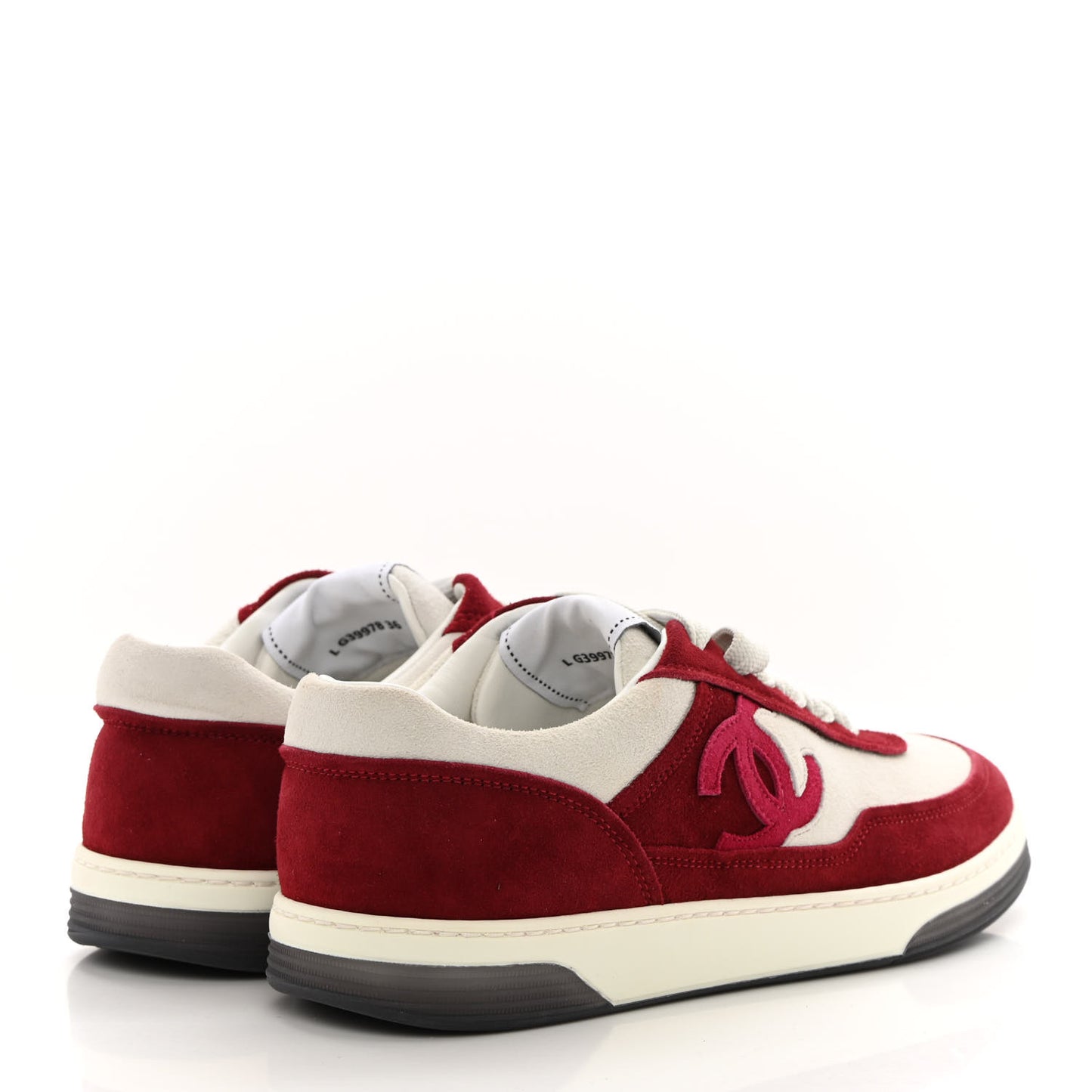 Suede Kidskin Womens CC Sneakers 36 Burgundy White