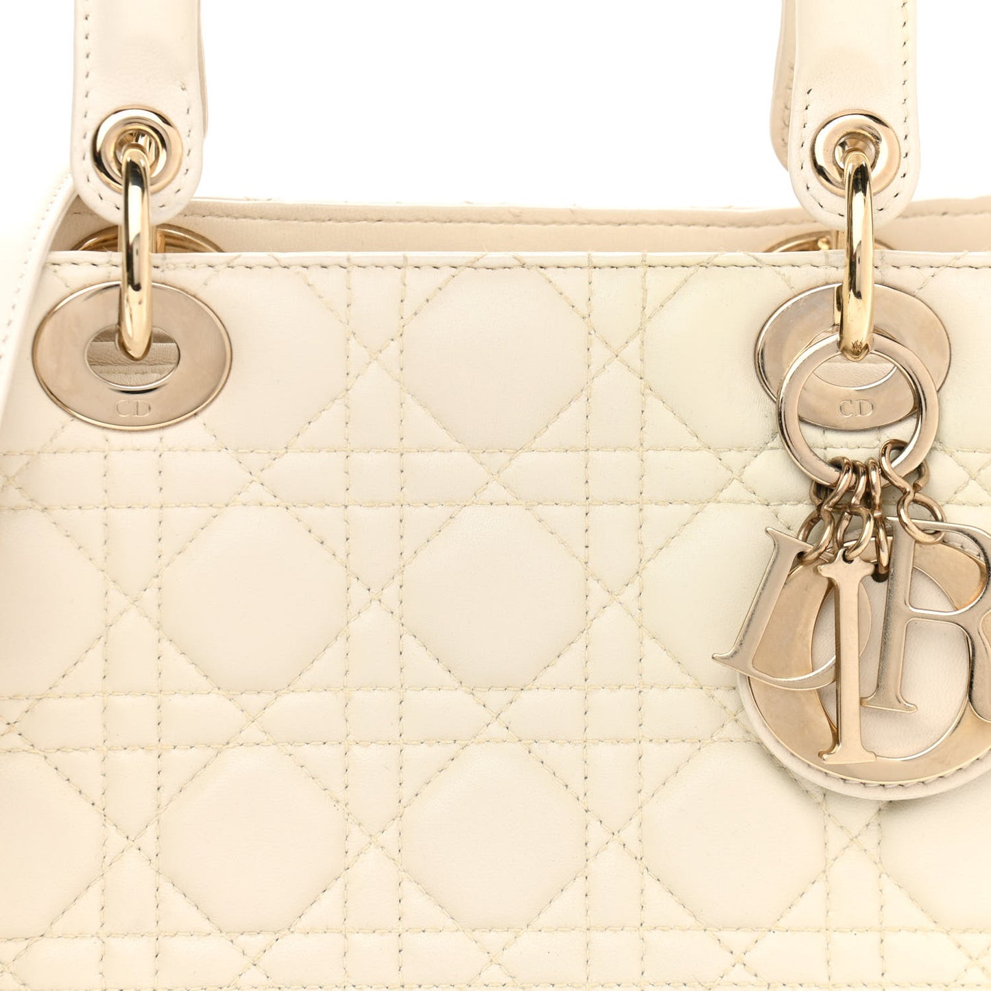 Lambskin Cannage Medium Lady Dior Ivory