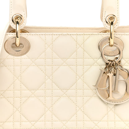 Christian Dior Lambskin Cannage Medium Lady Dior Ivory 8 of 11