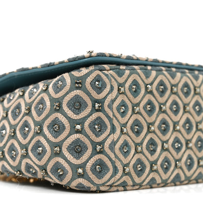 Christian Dior Calfskin Strass Embroidered Small Caro Bag Blue 9 of 11