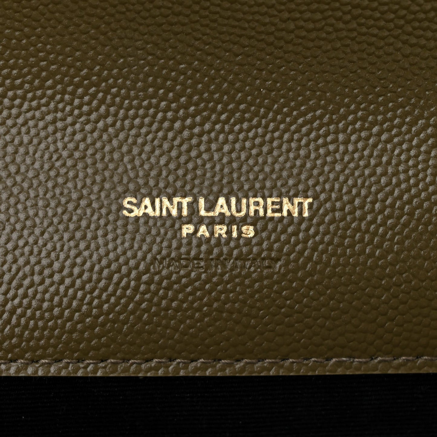 Grain De Poudre Textured Mixed Matelasse Triquilt Monogram Clutch Vert Kaki
