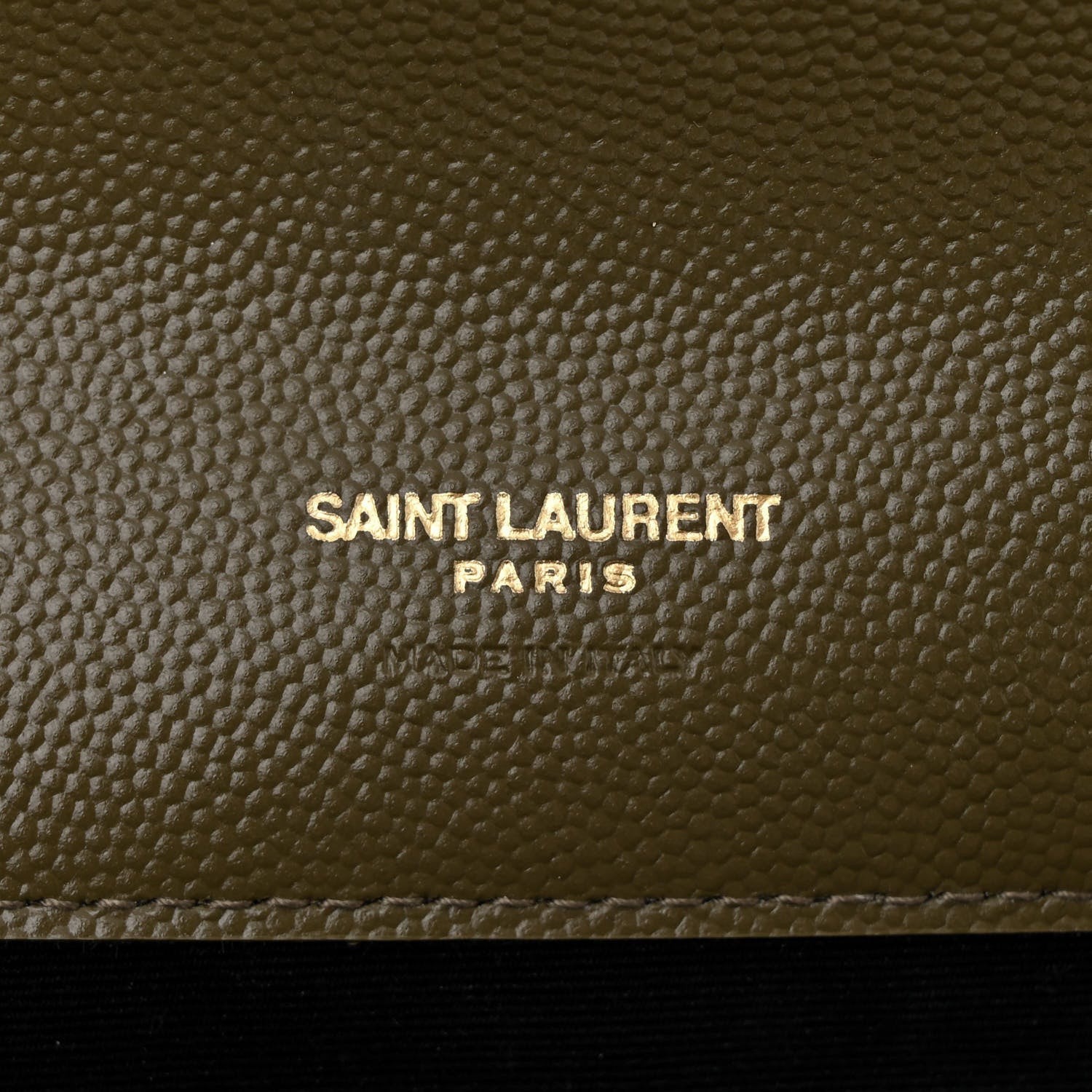 Saint Laurent Grain De Poudre Textured Mixed Matelasse Triquilt Monogram Clutch Vert Kaki 6 of 13