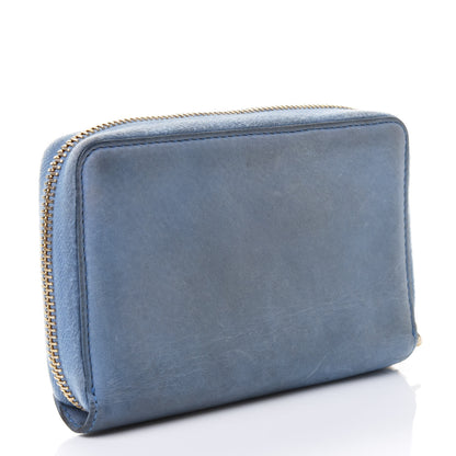 Gucci Pebbled Calfskin Medium Soho Zip Around Wallet Mineral Blue 2 of 5
