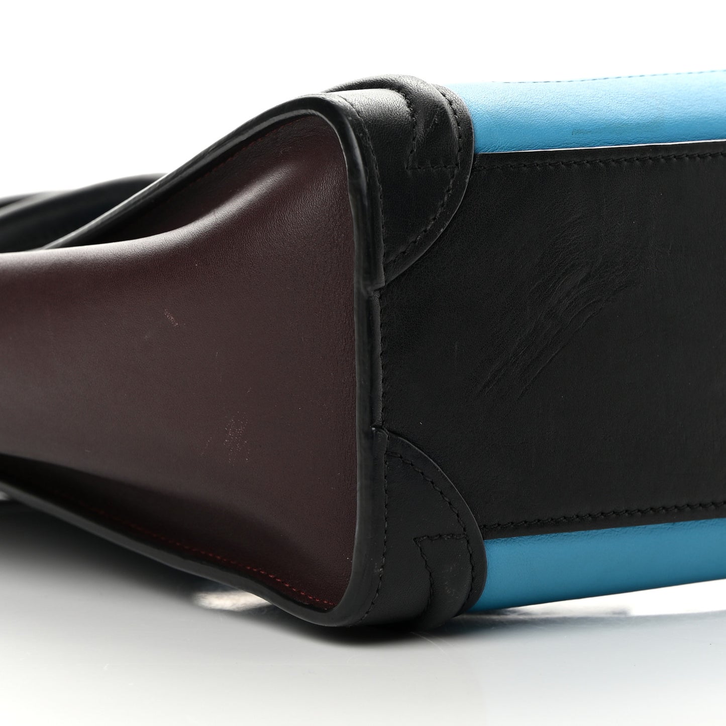 Smooth Calfskin Nano Tri-Color Luggage Turquoise