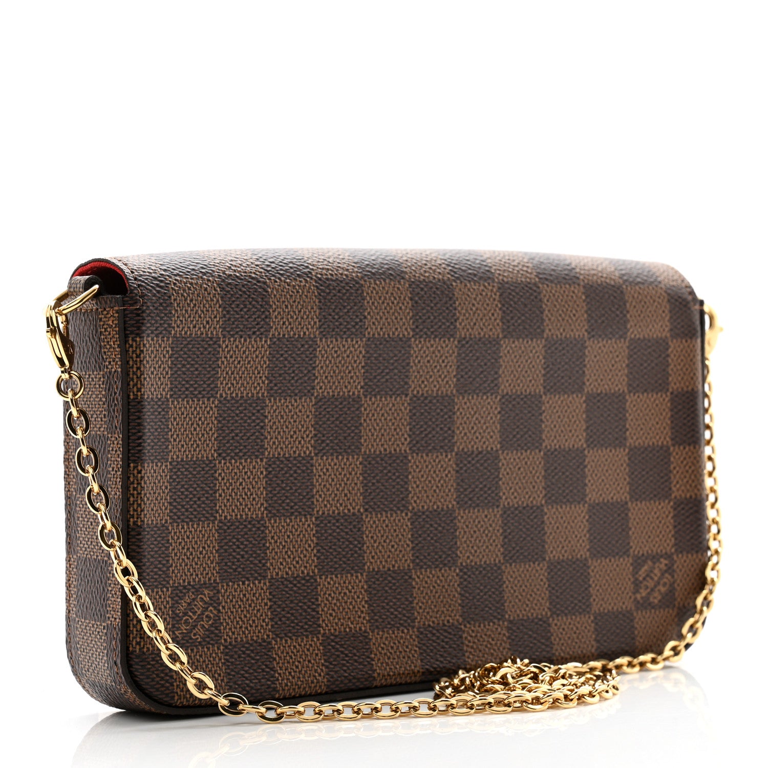 Louis Vuitton Damier Ebene Pochette Felicie Chain Wallet 4 of 9