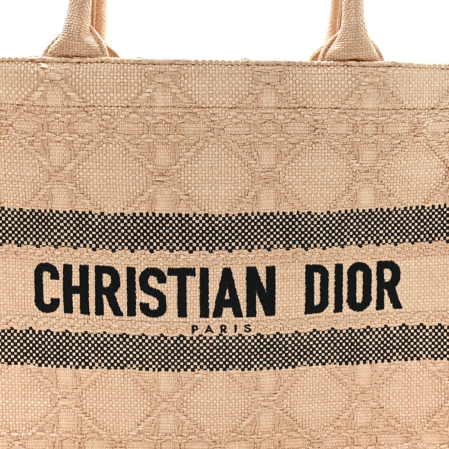 Raffia Cannage Medium Book Tote Natural