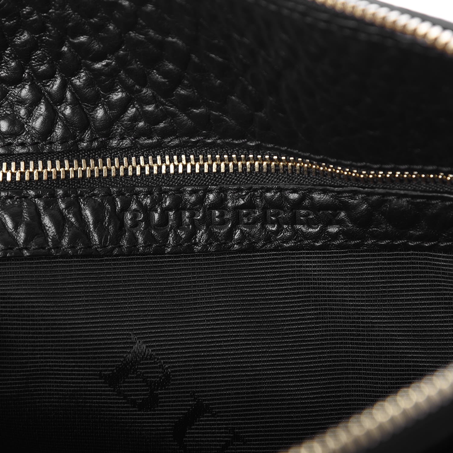 Burberry Signature Grain Calfskin Check Embossed Small Chichester Crossbody Clutch Bag Black 6 of 8