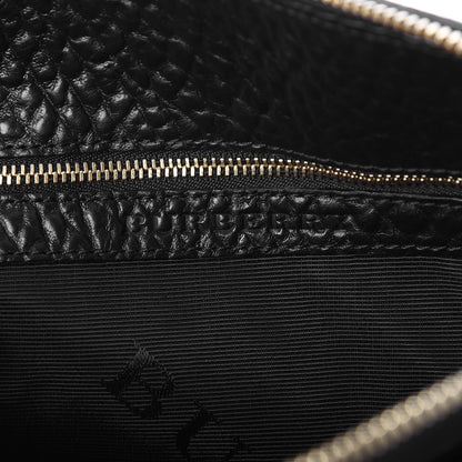 Burberry Signature Grain Calfskin Check Embossed Small Chichester Crossbody Clutch Bag Black 6 of 8