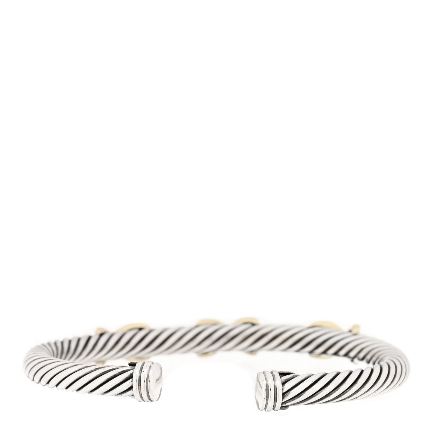 Sterling Silver 14K Yellow Gold 5mm Triple X Cable Bracelet