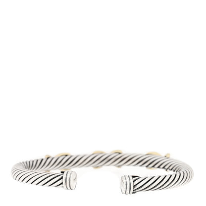 David Yurman Sterling Silver 14K Yellow Gold 5mm Triple X Cable Bracelet 2 of 3