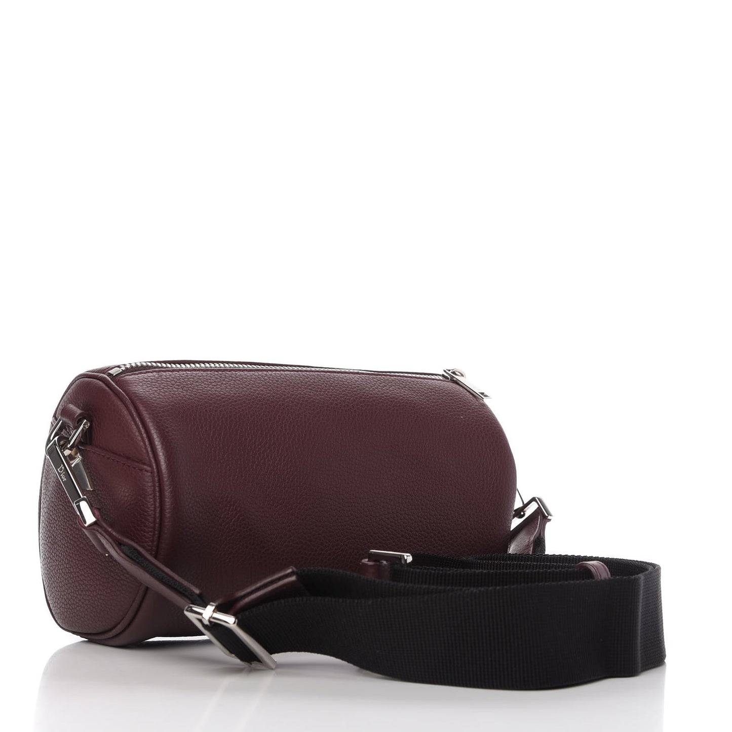 HOMME Grained Calfskin Mens Roller Pouch Burgundy
