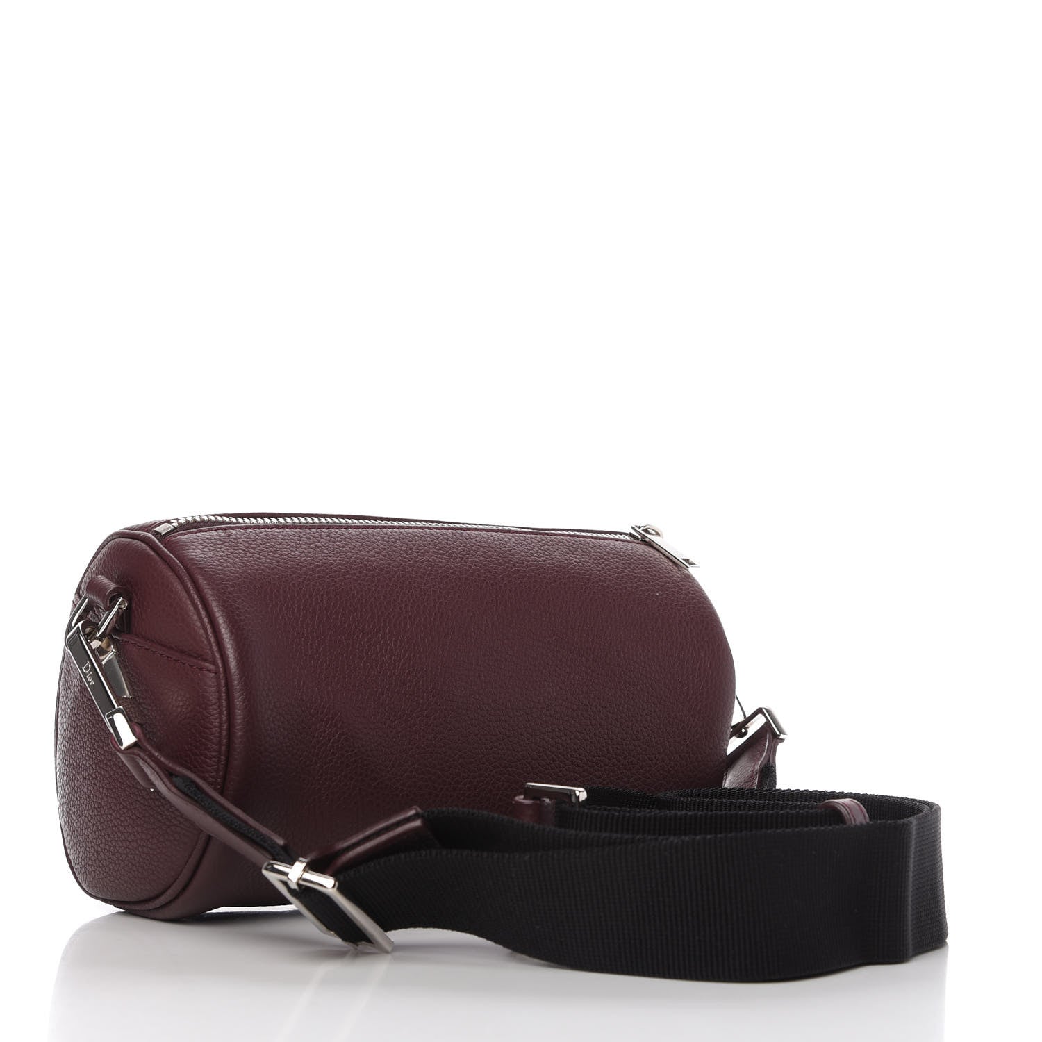 Christian Dior HOMME Grained Calfskin Mens Roller Pouch Burgundy 3 of 9