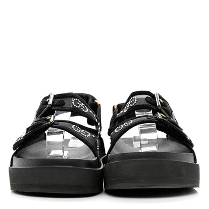 Gucci Tela Retino Kid Scamosciato Crystal GG Monogram Womens Dad Sandals 39 Black 2 of 6