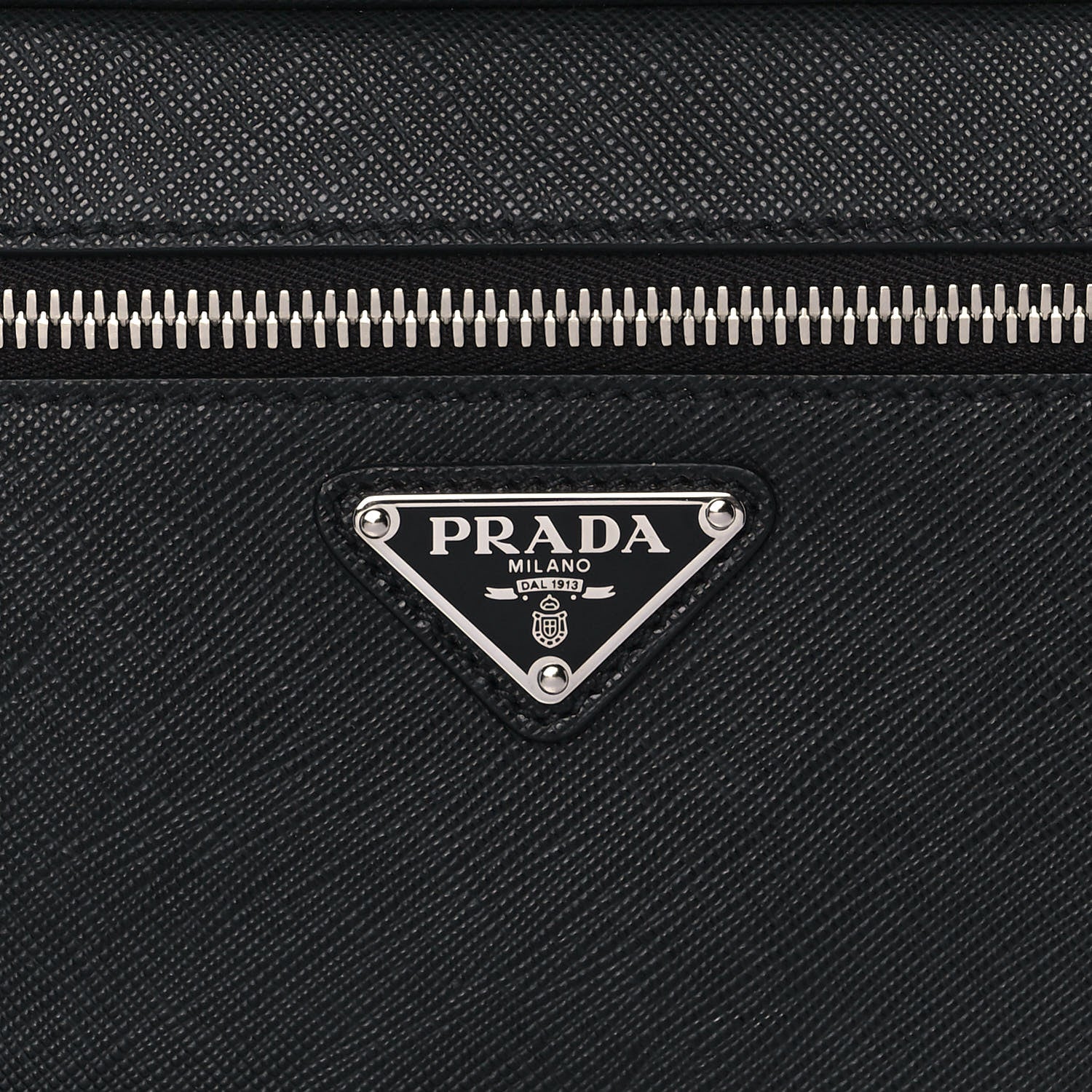 Prada Saffiano Zip Crossbody Bag Black 9 of 9
