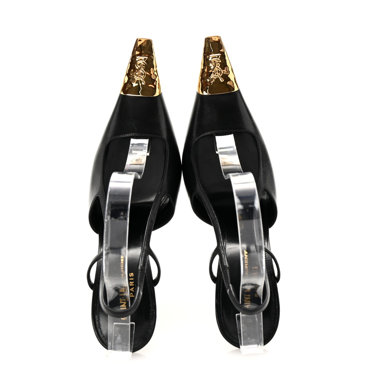 Smooth Calfskin Jeanne 110 Slingback Pumps 39 Black Gold